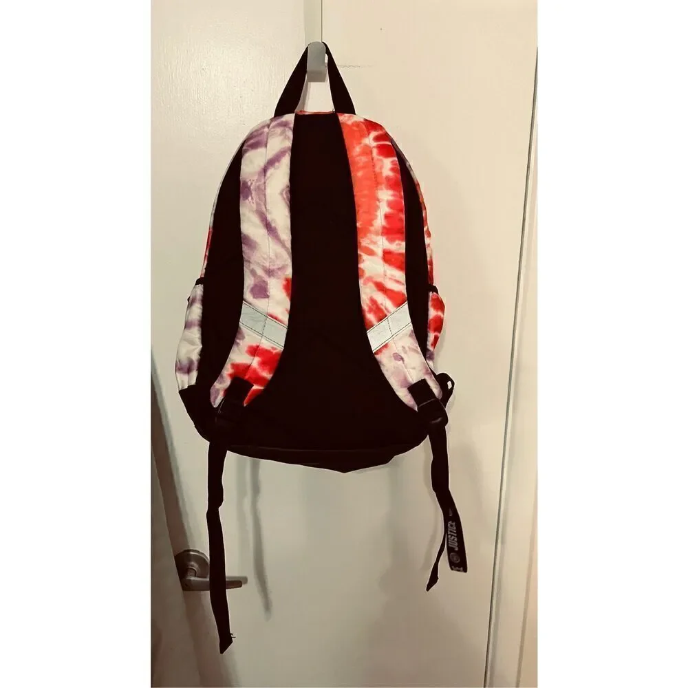 JUSTICE LARGE PINK AND PURPLE TIE DYE BACKPACK